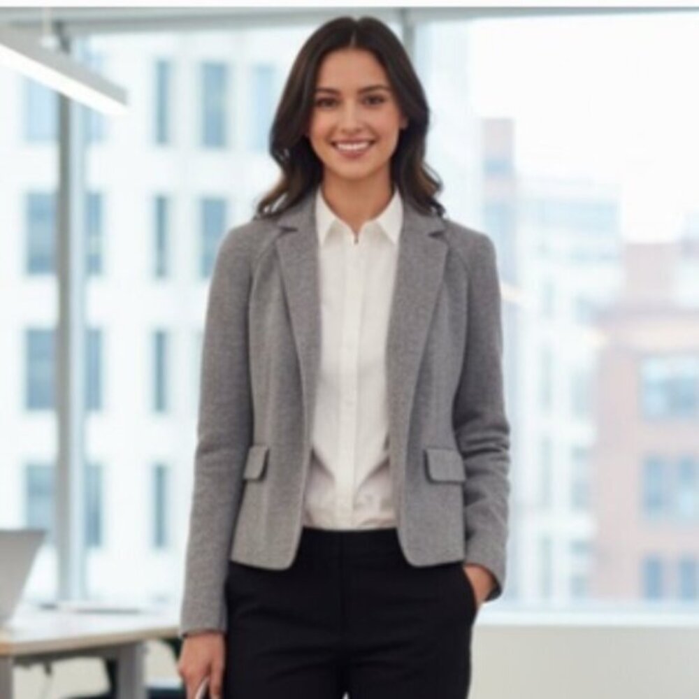 Banana Republic Gray Knit Cotton Blend Blazer Size Small